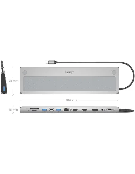 Docking Stations Aisens ASUC-12P020-GR