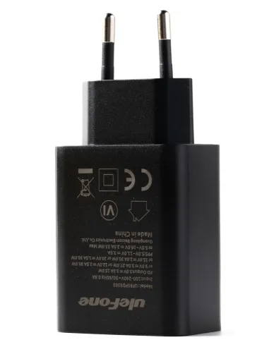 Ulefone ULECHARGER33W Cargador USB-C 33W Carga Rápida Negro