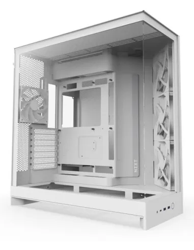 NZXT H9 Flow White Midi Tower Cristal Templado USB 3.2 Blanca