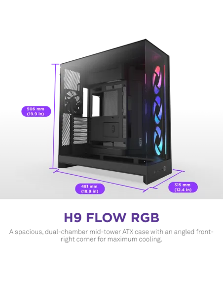 Torre NZXT H9 Flow RGB Black
