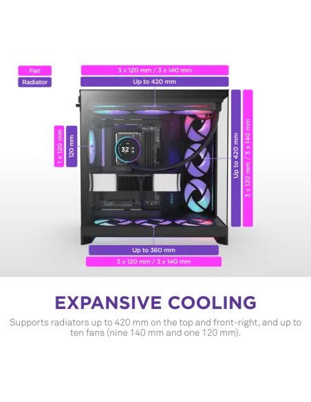 Torre NZXT H9 Flow RGB Black