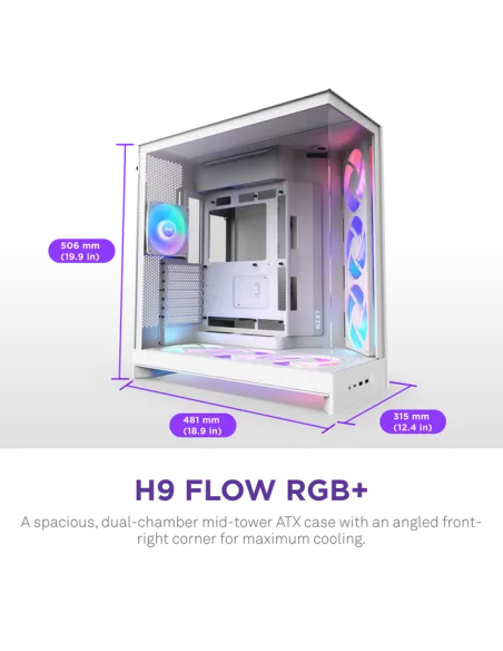 Torre NZXT H9 Flow RGB White