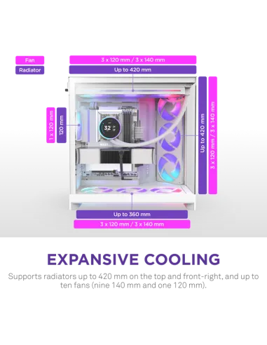 Torre NZXT H9 Flow RGB White