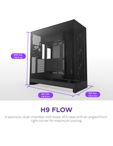 Torre NZXT H9 Flow Black