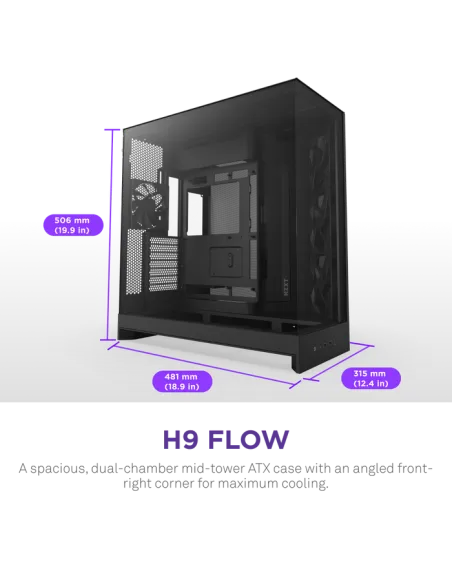 Torre NZXT H9 Flow Black