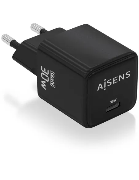Aisens ASCH-30W1P036-BK Cargador Smartphone USB-C 30W Carga Rápida Negro