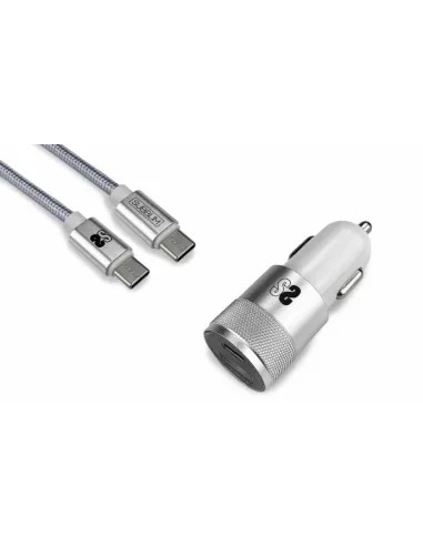 Subblim SUBCHG-5CPD10 Cargador de Coche microUSB/USB-C Lightning 20W Plata