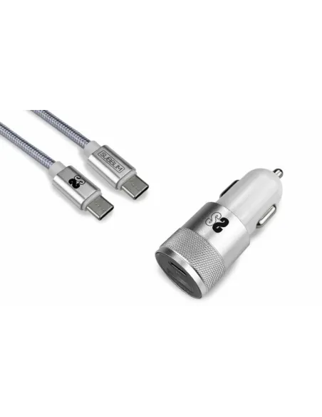 Subblim SUBCHG-5CPD10 Cargador de Coche microUSB/USB-C Lightning 20W Plata