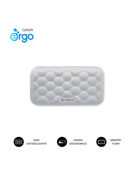 Subblim Ergo Airpadding Mouse Silver Reposamuñecas de Ratón Blanco