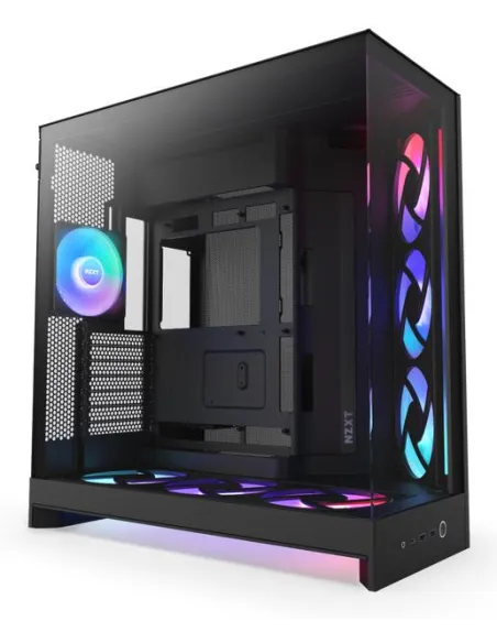 NZXT H9 Flow RGB+ BK Midi Tower Cristal Templado USB 3.2 Negro