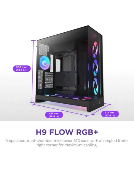 Torre NZXT H9 Flow RGB+ BK