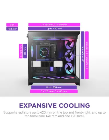 Torre NZXT H9 Flow RGB+ BK