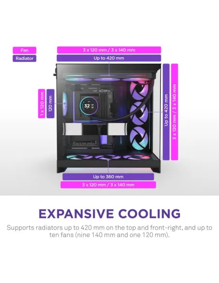 Torre NZXT H9 Flow RGB+ BK