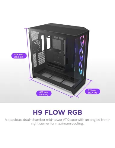 Torre NZXT H9 Flow RGB+ BK