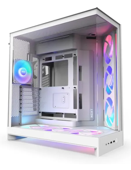 NZXT H9 Flow RGB+ WH Midi Tower Cristal Templado USB 3.2 Blanco