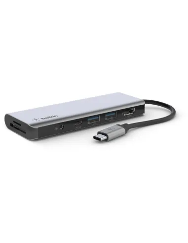 Belkin AVC009BTSGY USB-C a USB-C/USB-A/HDMI/microSD/SD Plata