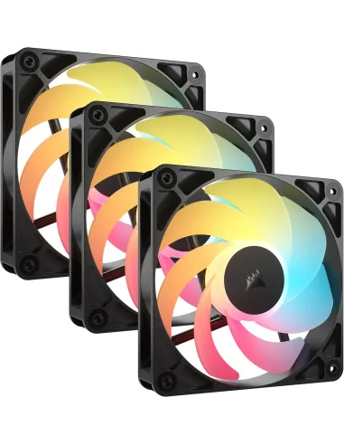 Corsair RS120-R ARGB Pack 3 Ventiladores de Flujo Inverso 120mm PWM Negro