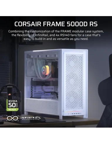 Semitorre Corsair FRAME 5000D RS Blanco: airflow y 420 mm