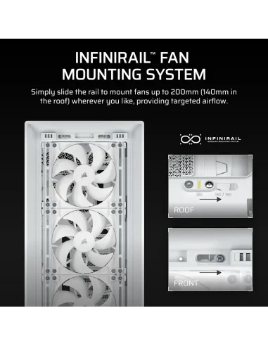 Semitorre Corsair FRAME 5000D RS Blanco: airflow y 420 mm