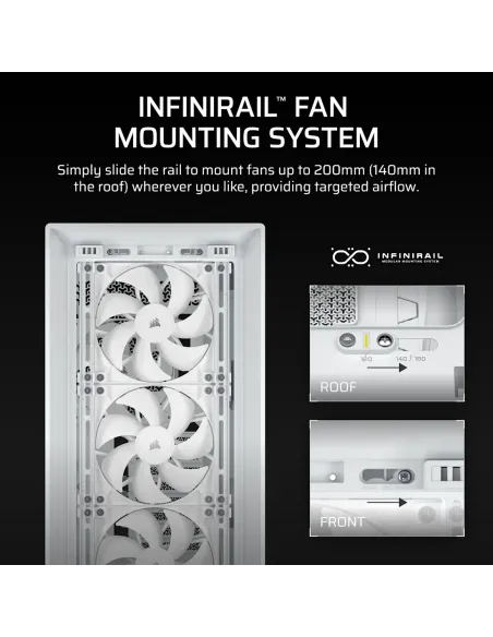 Semitorre Corsair FRAME 5000D RS Blanco: airflow y 420 mm