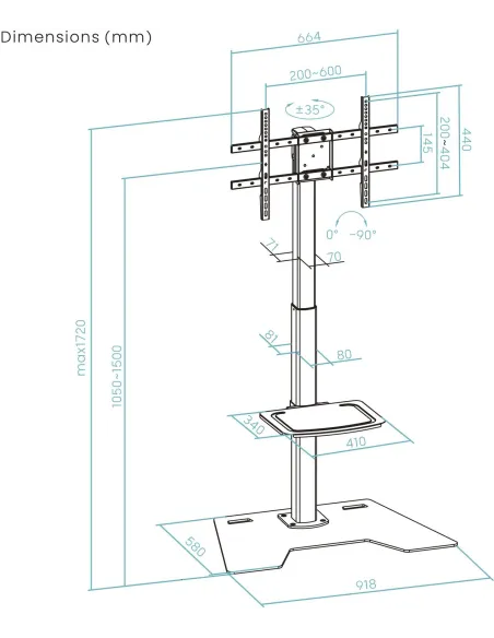Soporte TooQ FS2284M-B MINOS