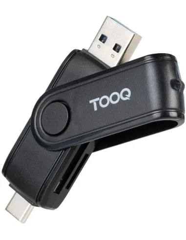 TooQ TQR-3003B Lector de Tarjetas SD y microSD USB-A/USB-C Gris
