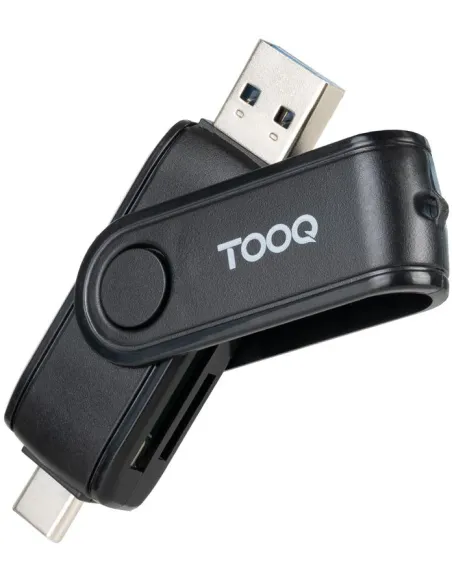TooQ TQR-3003B Lector de Tarjetas SD y microSD USB-A/USB-C Gris