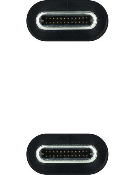 Nanocable 10.01.4300-COMB Cable USB-C 3.2 Gen2x2 4K/60Hz 50cm Gris/Negro