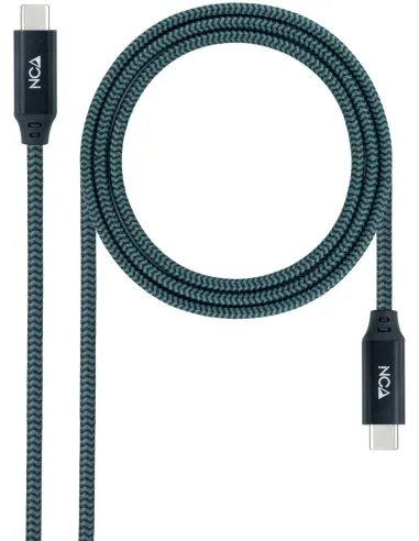 Nanocable 10.01.4300-COMB Cable USB-C 3.2 Gen2x2 4K/60Hz 50cm Gris/Negro