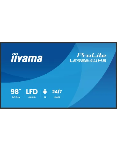 Iiyama LE9864UHS-B1AG 98" Pantalla Interactiva DLED VA 4K UHD Negra