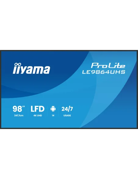 Iiyama LE9864UHS-B1AG 98" Pantalla Interactiva DLED VA 4K UHD Negra