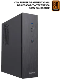 CoolBox Slim T370 COO-PCT370-BZ USB 3.2 Negra + Fuente de Alimentación TBZ300-ICACMM0337