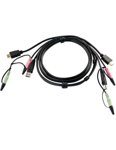 Aten 2L-7D02UH Cable HDMI con USB y Jack 3.5mm 1.8M Negro