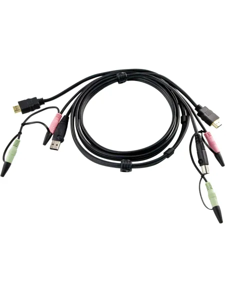 Aten 2L-7D02UH Cable HDMI con USB y Jack 3.5mm 1.8M Negro