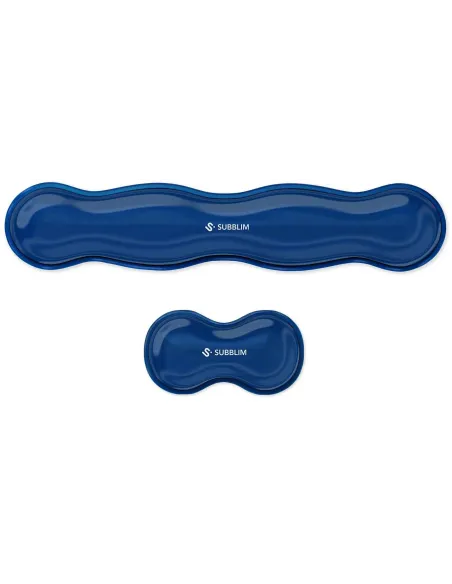 Subblim Pack Ergo Crystal Flex Reposamuñecas para Teclado y Ratón Azules