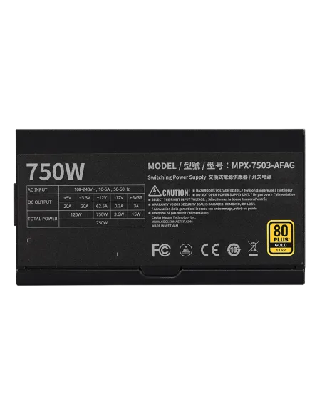 Fuente de Alimentación Cooler Master MWE Gold 750 V3