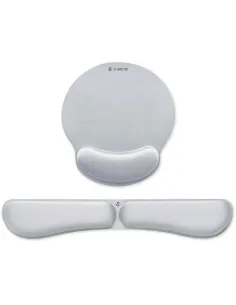 Subblim Pack Ergo Memoryflex Silver Alfombrilla con Reposamuñecas y Reposamuñecas de Teclado Blancos-1401019