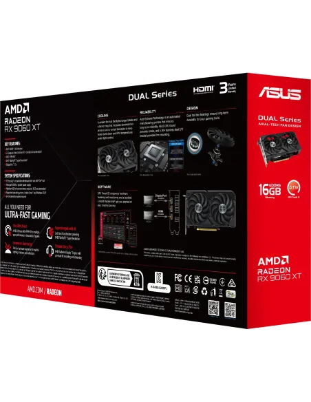 Tarjeta Gráfica Asus AMD Radeon RX 9060 XT DUAL 16GB