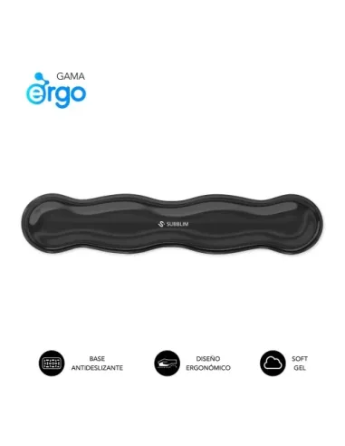Reposamuñecas Subblim Ergo Crystal Flex Black Keyboard