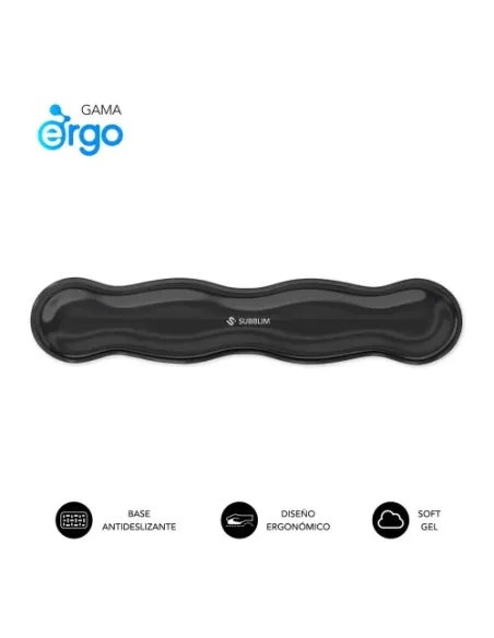 Reposamuñecas Subblim Ergo Crystal Flex Black Keyboard