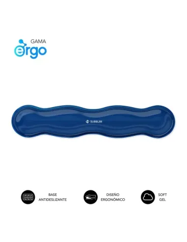 Reposamuñecas Subblim Ergo Crystal Flex Blue Keyboard