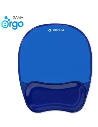 Subblim Ergo Crystal Flex Blue Mouse Alfombrilla con Reposamuñecas Azul