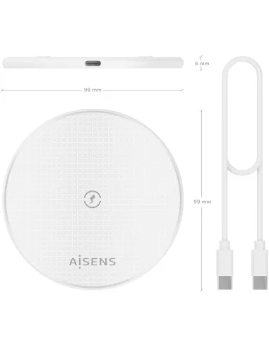Cargador de Móvil Aisens ASCH-15W1WC057-W