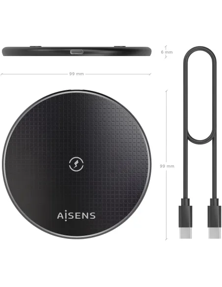 Cargador de Móvil Aisens ASCH-15W1WC058-BK