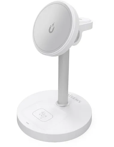 Aisens ASCH-15W3WC065-W Cargador Inalámbrico USB-C 3 en 1 15W Blanco