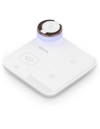 Aisens ASCH-15W4WC061-W Cargador Inalámbrico USB-C 4 en 1 15W Blanco