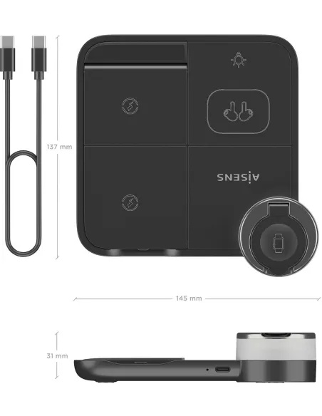 Cargador de Móvil Aisens ASCH-15W4WC062-BK