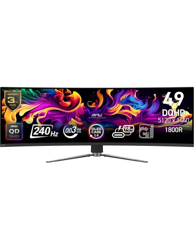 MSI MPG 491CQPX QD-OLED 49" QD-OLED UltraWide Dual QHD 240Hz Curva USB-C