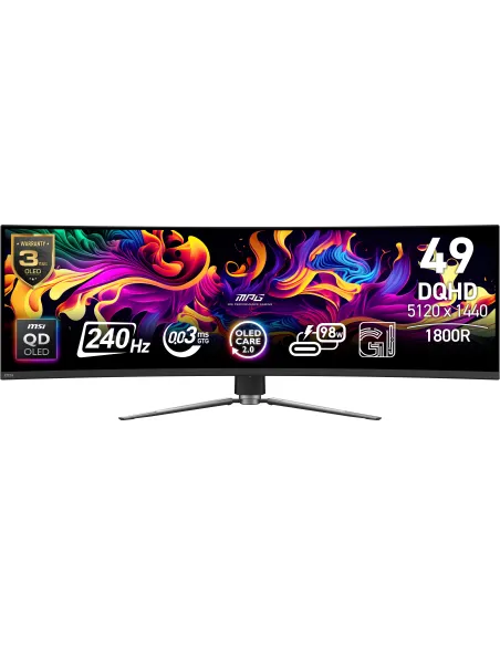 MSI MPG 491CQPX QD-OLED 49" QD-OLED UltraWide Dual QHD 240Hz Curva USB-C