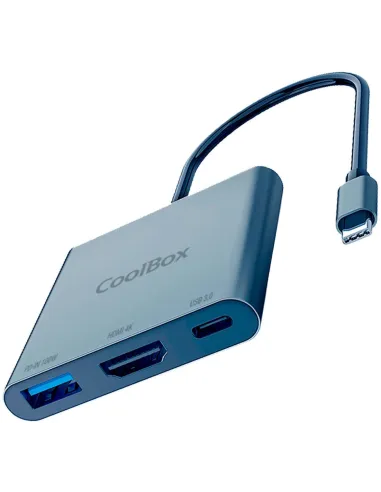 Coolbox miniDOCK C31 USB-C a USB-A/USB-C/HDMI Gris